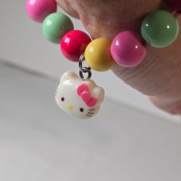 Sanrio Hello Kitty Beaded Stretch Bracelet Colorful Beads Kids Jewelry Gumball - Picture 8 of 8